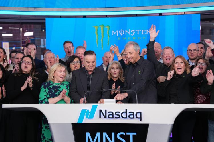 Monster Beverage Corporation rings the Nasdaq stock market closing bell on January 21, 2025.