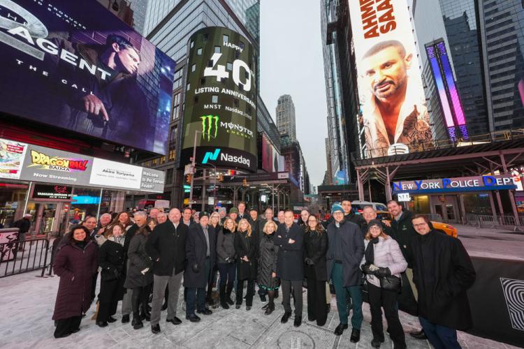 Monster Beverage Corporation rings the Nasdaq stock market closing bell on January 21, 2025.