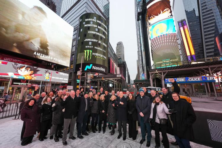 Monster Beverage Corporation rings the Nasdaq stock market closing bell on January 21, 2025.