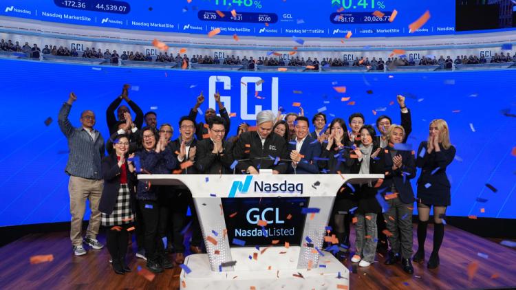 GCL Global Holdings Ltd. rings the Nasdaq stock market closing bell on February 14, 2025.