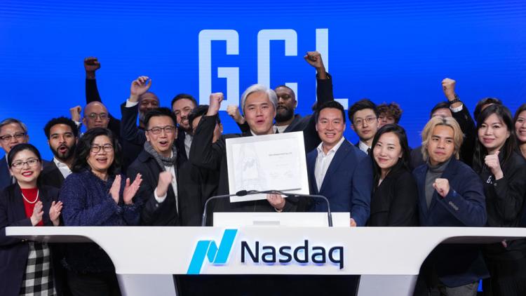 GCL Global Holdings Ltd. rings the Nasdaq stock market closing bell on February 14, 2025.