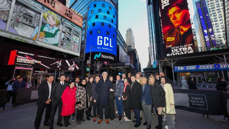 GCL Global Holdings Ltd. rings the Nasdaq stock market closing bell on February 14, 2025.