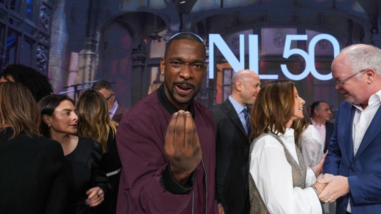 NBCUniversal rings the Nasdaq stock market opening bell in celebration of "Saturday Night Live" 50th Anniversary.